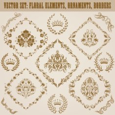 Set of vector damask ornaments N33