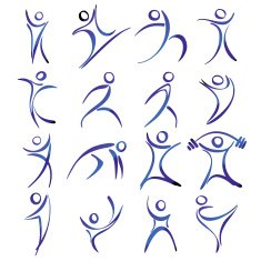 Abstract human figures in action vector