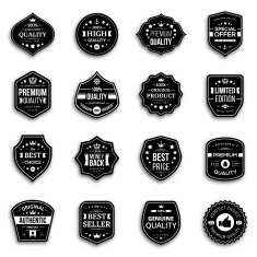 Set retro style premium quality badges and labels with shadow