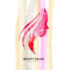 Beautiful woman face on watercolor background Vector illustration