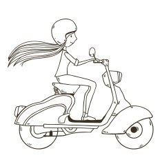girl riding on a scooter