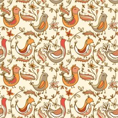 Seamless texture with flowers and birds N31