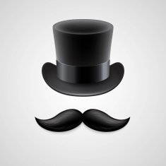 Vintage top hat mustaches Vector illustration