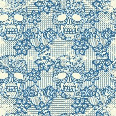 Lacy skull and flowers