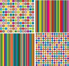 Retro style walpaper pattern set