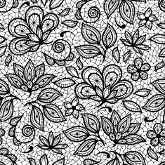 Old lace seamless pattern ornamental flowers Vector texture N7