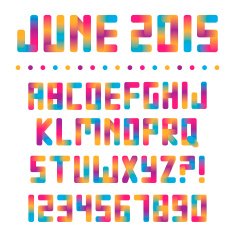 Colorful bright font