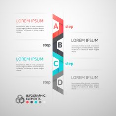 Modern business step origami style options banner N35