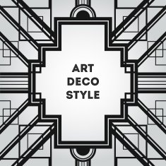Art Deco vintage decorative frame Retro card design vector template N7