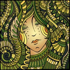 Vector girl portrait illustration