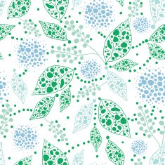 Abstract blue and green leaves seamless pattern background