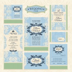 Set of floral wedding cards N38