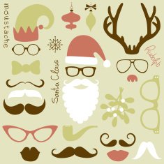 Retro Party set - Sunglasses lips Santa