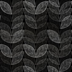 Monochrome seamless pattern of abstract leaves N11