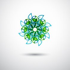 abstract green floral icon for design N3