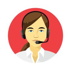 Support manager round icon