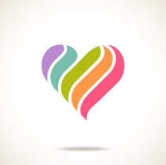 Simple original color heart icon