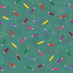 seamless pattern with colored pencils N3