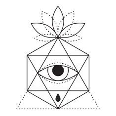 Geometric hipster tattoo design with eye triangle