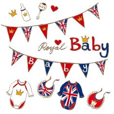 hand sketch royal british baby toy cloths