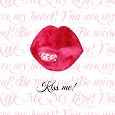 Vector background with red lips N2