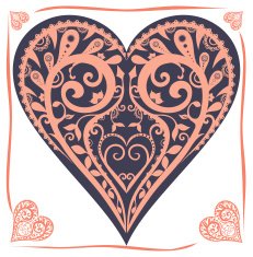 abstract floral heart love theme