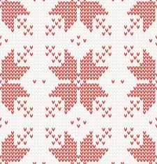 Seamless knitted pattern with Red stars in Norwegian style