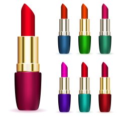 Set of multicolored lipsticks