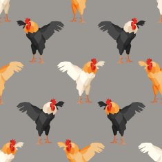 Seamless pattern with rooster 2