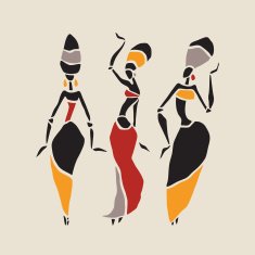 African dancers silhouette set N15