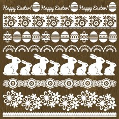 Set of Lace Paper with flower and easter eggs