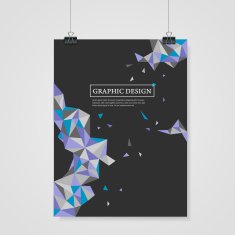 geometric colorful triangles design for poster template N4