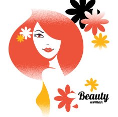 Beautiful girl silhouette in retro style