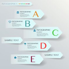 vector abstract 3d paper infographic elements