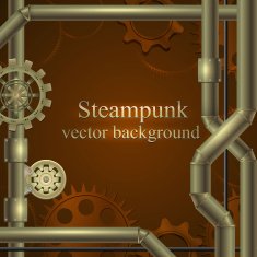retro background with gears Steampunk N2