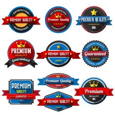 Set of retro vintage badges and labels with long shadow N3