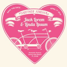 Vintage wedding invitation together forever