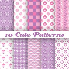 Cute abstract geometric bright seamless patterns N2