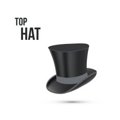 Top Hat isolated on white Vector N6