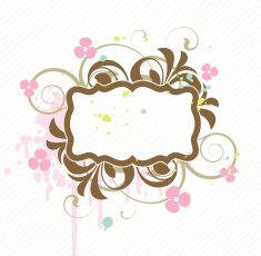 Banner with floral elements N3