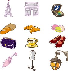 cartoon Paris element N2
