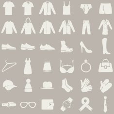 Vector set of clothes icons N3