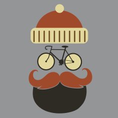 Hipster character with bicycle N3