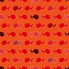 Seamless abstract pattern wits red and orage fish
