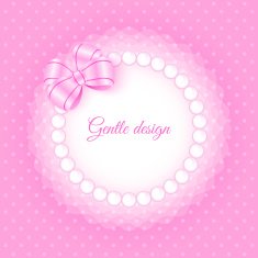 Frame with beads and bow N4