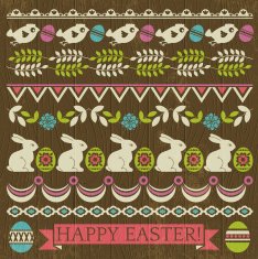 Set of Lace Paper with flower and easter eggs N2