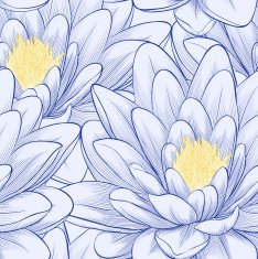 Seamless pattern with lotus flowers N2