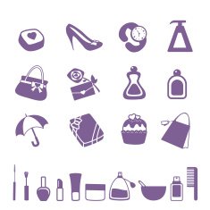 women accessories icon set N3