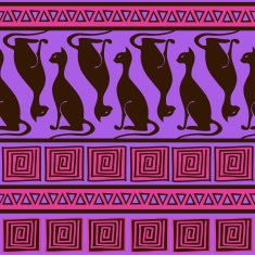 Ethnic seamless pattern with elegance cats
