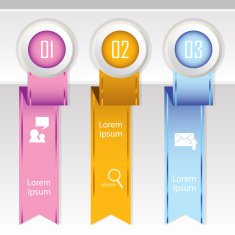 Colorful banner ribbon Element for infographic N3